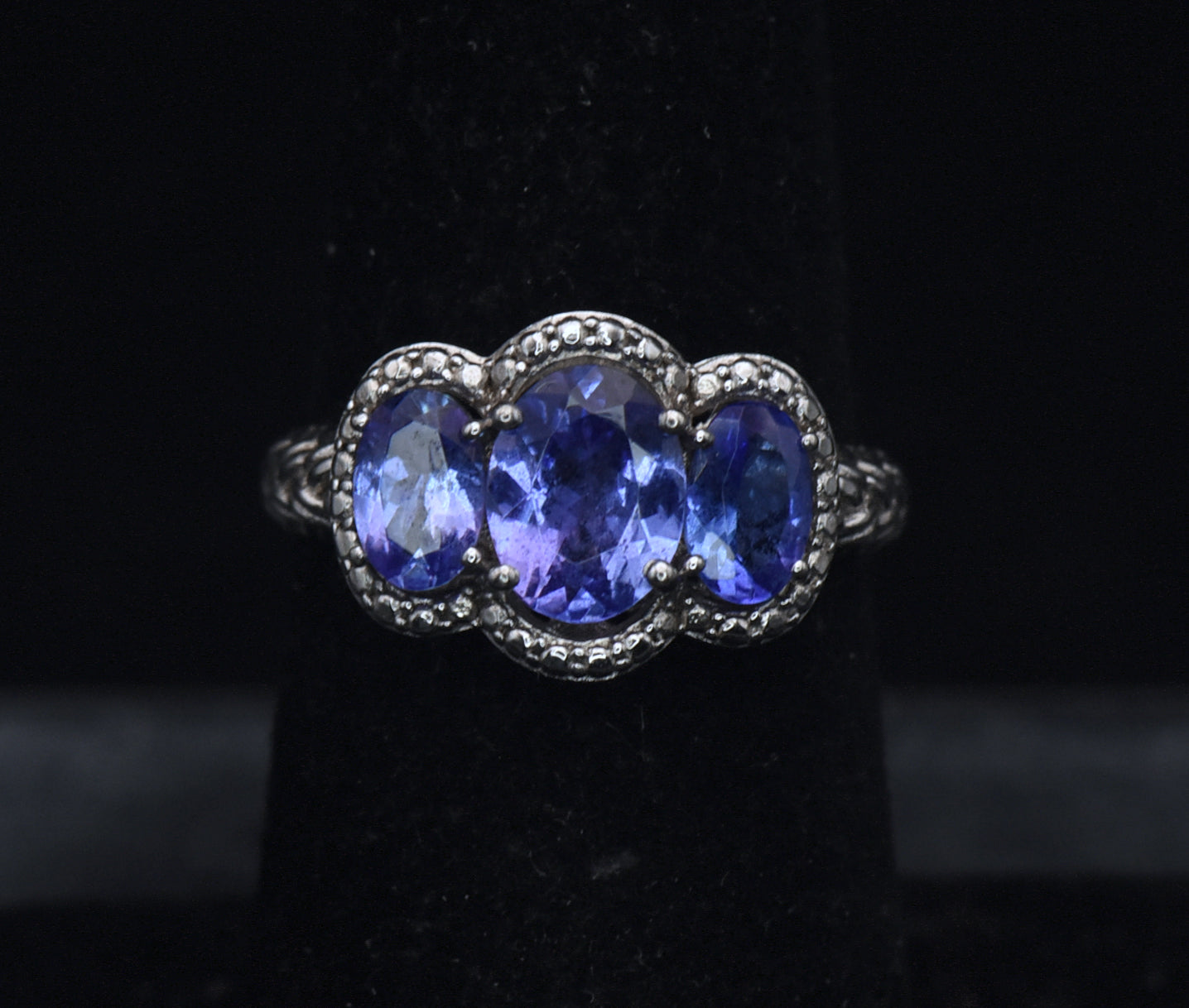 Vintage Tanzanite Sterling Silver Ring - Size 6