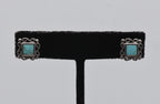Vintage Sterling Silver Faux Turquoise Earrings
