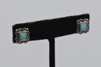 Vintage Sterling Silver Faux Turquoise Earrings