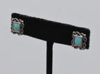 Vintage Sterling Silver Faux Turquoise Earrings