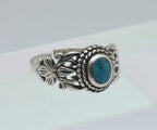 Vintage Handmade Sterling Silver and Turquoise Ring - Size 6.25 BROKEN SHANK