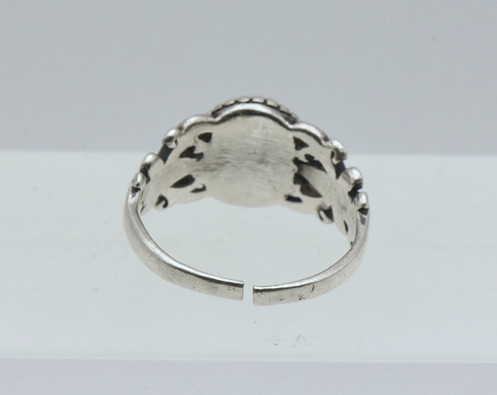 Vintage Handmade Sterling Silver and Turquoise Ring - Size 6.25 BROKEN SHANK