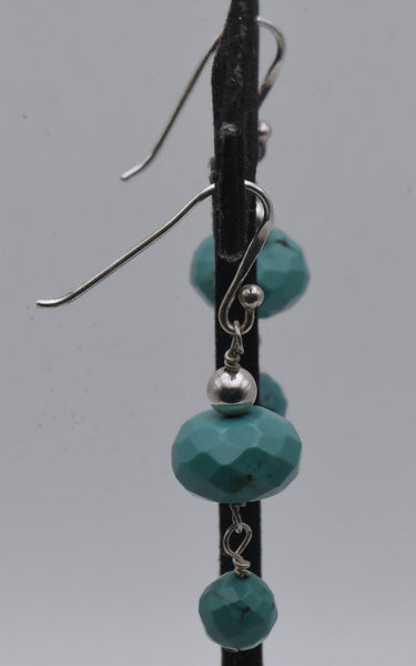 Vintage Turquoise Sterling Silver Dangle Earrings