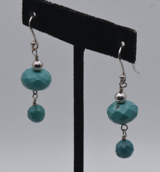 Vintage Turquoise Sterling Silver Dangle Earrings