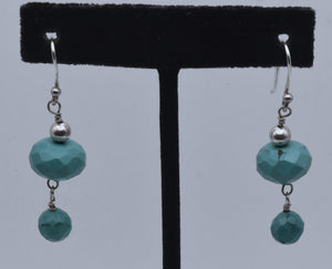 Vintage Turquoise Sterling Silver Dangle Earrings