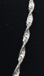 Vintage Silver Tone Metal Twisted Link Chain Necklace - 24"