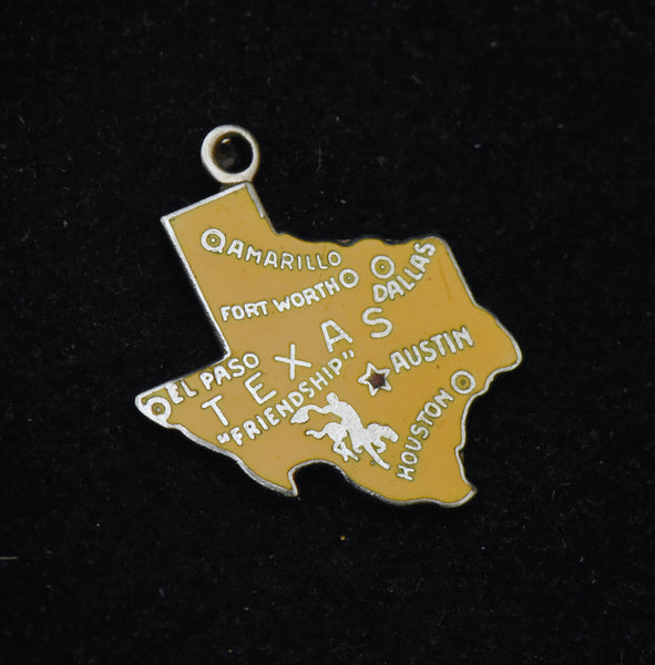 Vintage Texas Sterling Silver and Enamel Charm