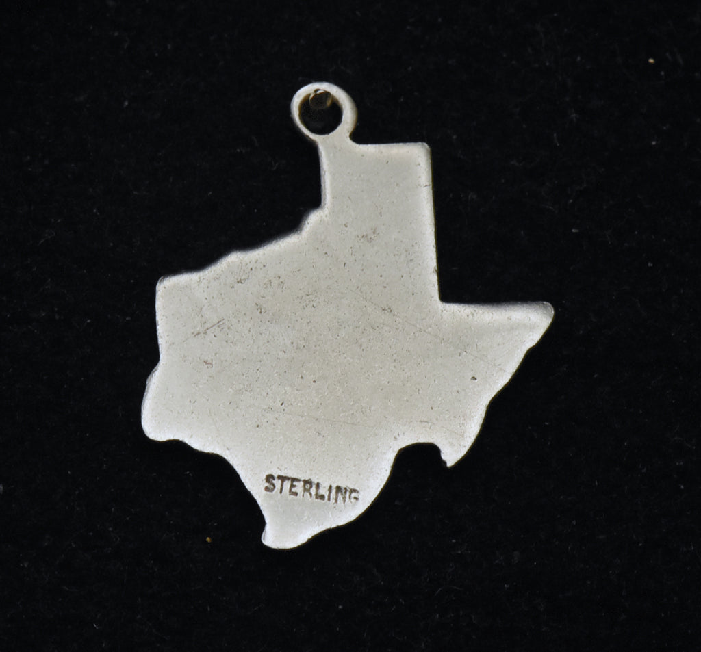 Vintage Texas Sterling Silver and Enamel Charm