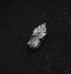 Vintage 10k White Gold Tanzanite and Diamond Tiny Pendant