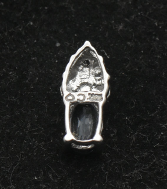 Vintage 10k White Gold Tanzanite and Diamond Tiny Pendant
