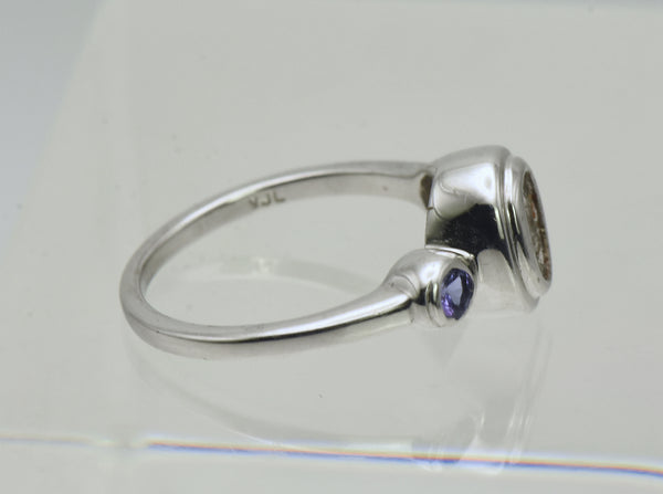 Vintage Tanzanite Accented Sterling Silver Semi-Mount- Size 5.75