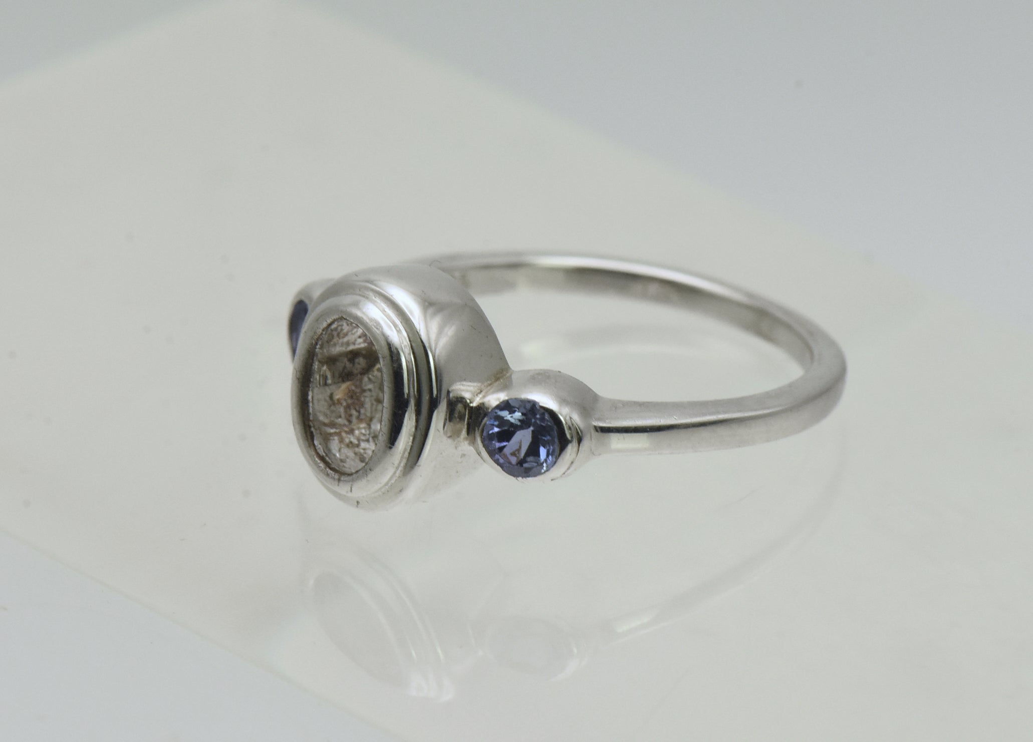 Vintage Tanzanite Accented Sterling Silver Semi-Mount- Size 5.75
