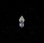 Vintage 10k White Gold Tanzanite and Diamond Tiny Pendant