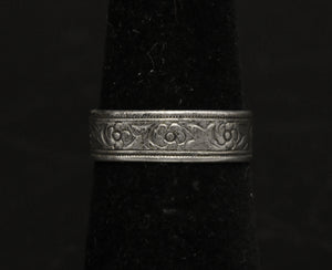 Uncas - Vintage Sterling Silver Floral Band - Size 5.75