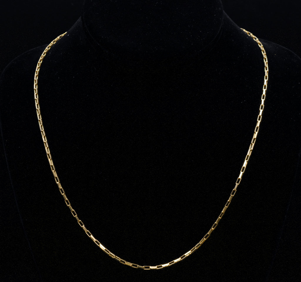 Unoaerre - Vintage 14k Handmade Modified Box Link Italian Chain Neckla ...