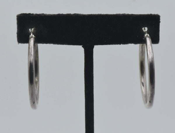 Vintage Sterling Silver Tubular Hoop Earrings