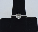 Uncas - Vintage Silver Plated and Rhinestone Solitaire Ring - Various sizes
