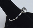 Uncas - Vintage Silver Plated and Rhinestone Solitaire Ring - Various sizes