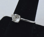 Uncas - Vintage Silver Plated and Rhinestone Solitaire Ring - Various sizes