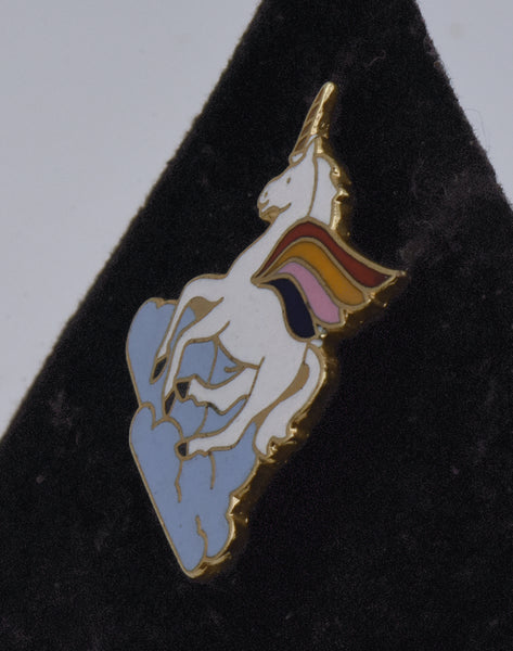 Vintage Metal and Enamel Unicorn Pin