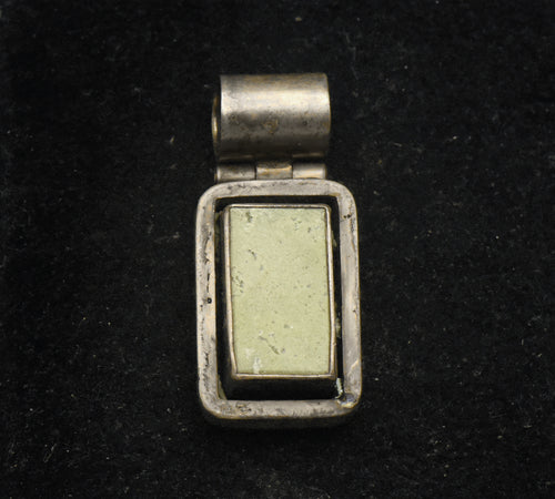 Byron Ushiña - Vintage Handmade 950 Silver Stone Pendant