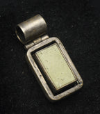Byron Ushiña - Vintage Handmade 950 Silver Stone Pendant