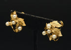 Vendome - Vintage Sterling Silver Gold Tone Imitation Pearl Clip On Earrings