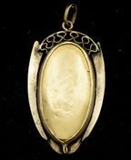 Antique Handmade 18k Gold Blessed Virgin Mary Hand Painted Pendant
