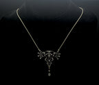 Antique Handmade Victorian Diamond Chip Pendant Chain Necklace - 19"