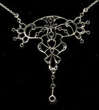 Antique Handmade Victorian Diamond Chip Pendant Chain Necklace - 19"