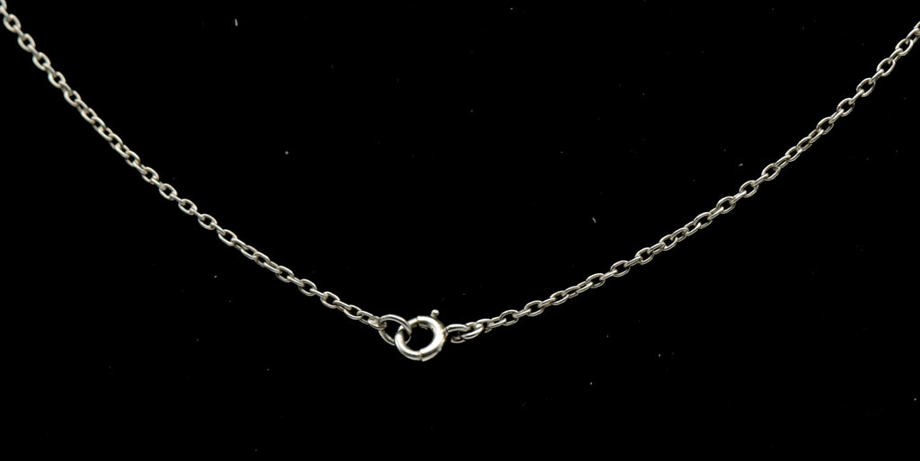 Antique Handmade Victorian Diamond Chip Pendant Chain Necklace - 19"
