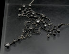 Antique Handmade Victorian Diamond Chip Pendant Chain Necklace - 19"