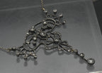 Antique Handmade Victorian Diamond Chip Pendant Chain Necklace - 19"