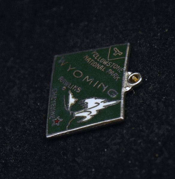 Vintage Wyoming Sterling Silver and Enamel Charm