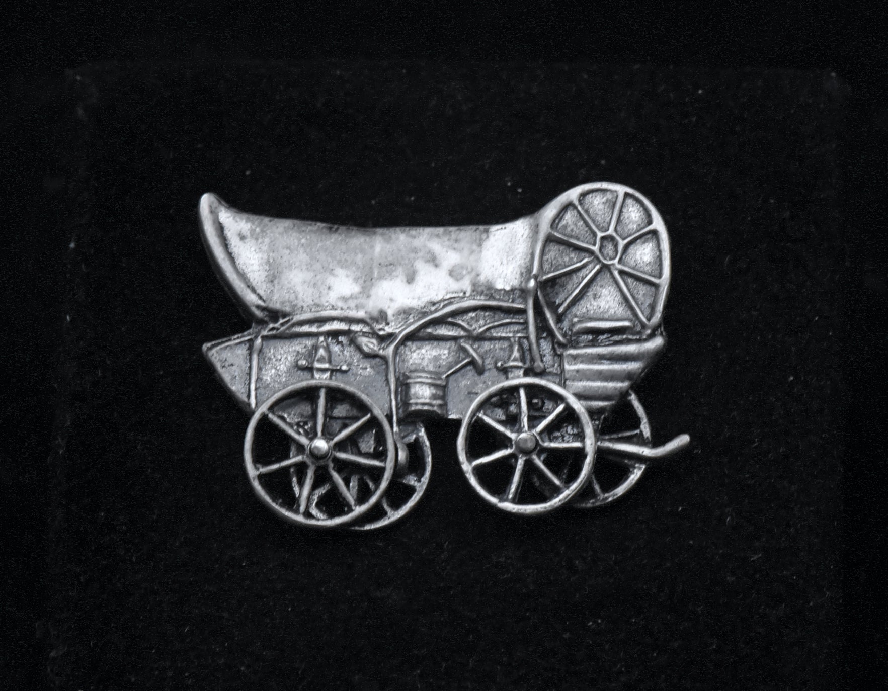 Vintage Sterling Silver Covered Wagon Brooch