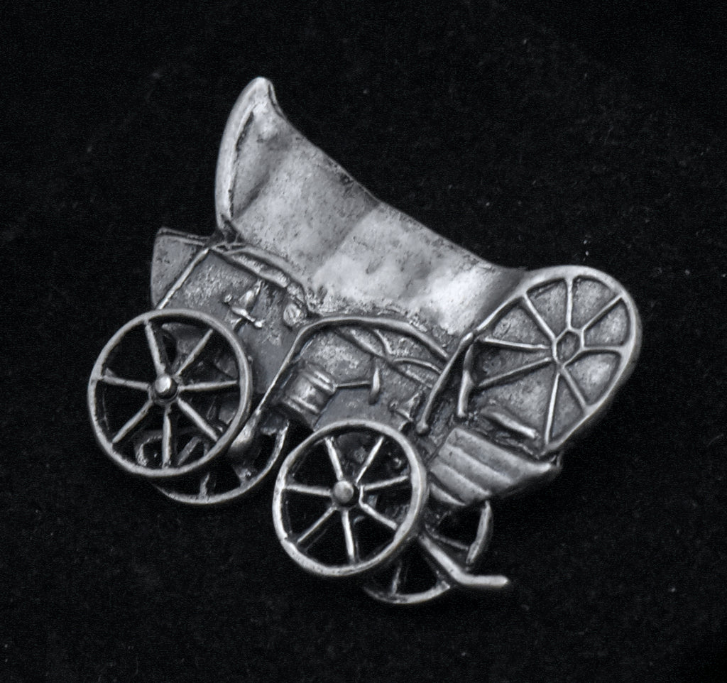 Vintage Sterling Silver Covered Wagon Brooch