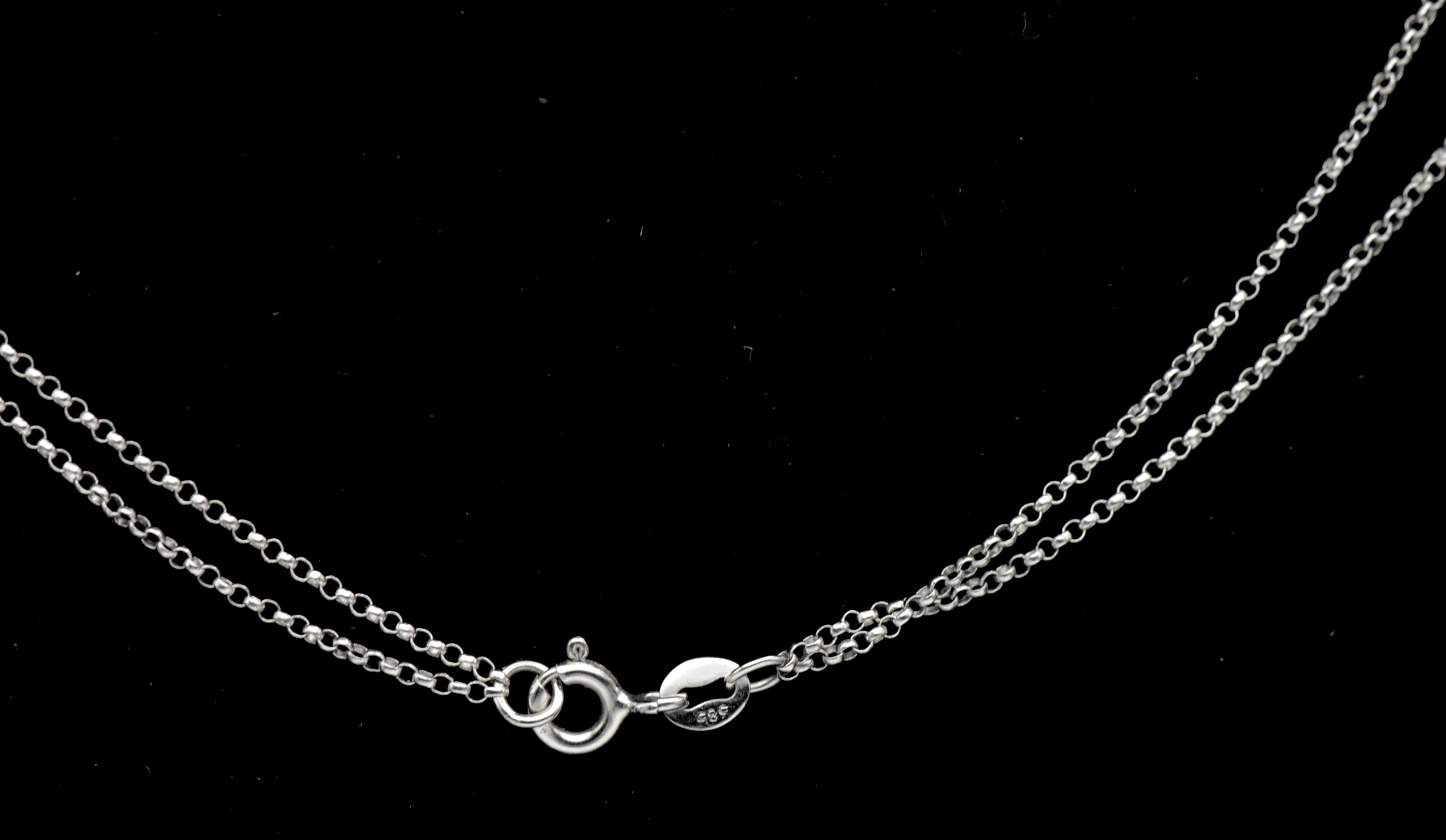 Vintage 14k White Gold Double Strand Chain Necklace - 16"