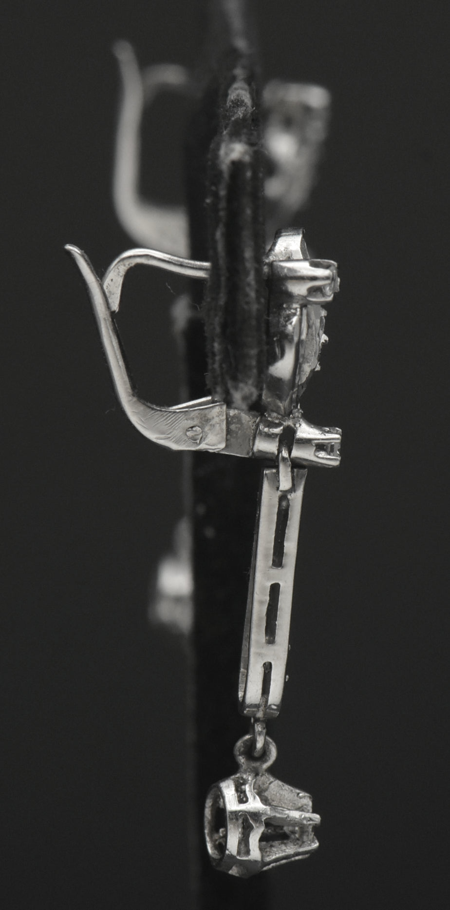Vintage 10k White Gold with Diamonds Earrings