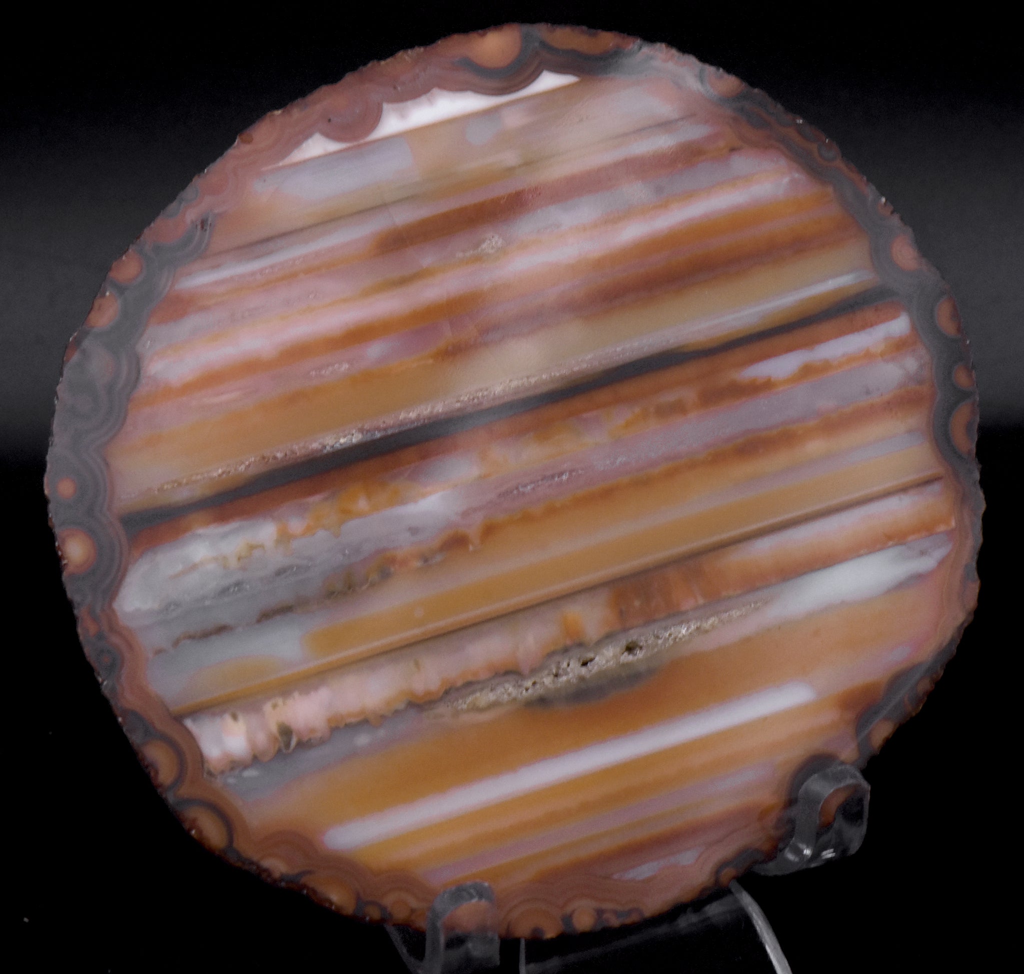 Polished Waterline Agate Slice - 89g