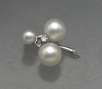 Vintage 14k White Gold Pearls and Diamond Pendant