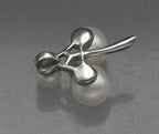Vintage 14k White Gold Pearls and Diamond Pendant