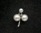 Vintage 14k White Gold Pearls and Diamond Pendant