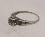 Vintage 14K White Gold Ring - Size 6 MISSING STONES