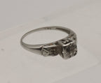 Vintage 14K White Gold Ring - Size 6 MISSING STONES