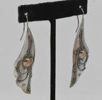 Vintage Handmade Winged Ornate Sterling Silver Earrings