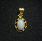 Vintage 10k Gold and White Opal Pendant