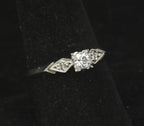 Vintage 14k White Gold Solitaire Diamond Ring - Size 8