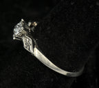 Vintage 14k White Gold Solitaire Diamond Ring - Size 8