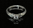 Vintage 14k White Gold Solitaire Diamond Ring - Size 8