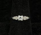 Vintage 14k White Gold Solitaire Diamond Ring - Size 8